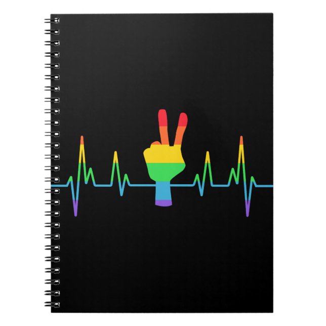Peace Gay Heartbeat LGBT Notizblock (Vorderseite)