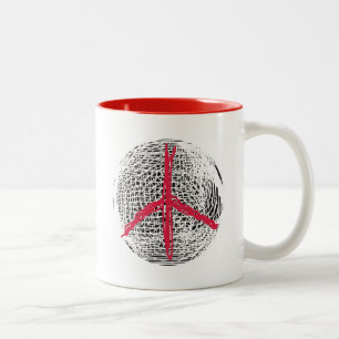 Peace Globe no war to fight no fight no Gewalt Lie Zweifarbige Tasse