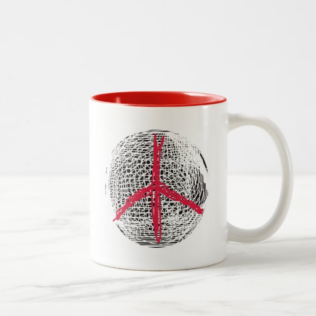 Peace Globe no war to fight no fight no Gewalt Lie Zweifarbige Tasse (Rechts)