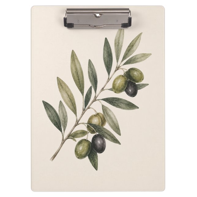 Peace Grows Here | Vintage Olive Branch Botanical  Klemmbrett (Vorderseite)