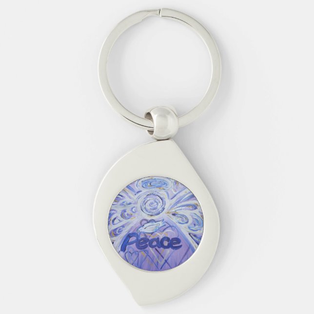 Peace Guardian Angel Word Custom Schlüsselanhänger (Vorderseite)