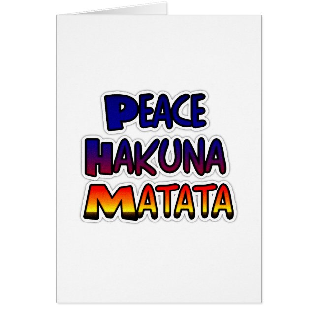 Peace Hakuna Matata gibt Produkte (Vorne)