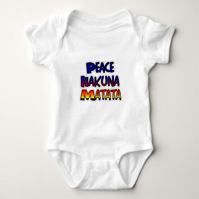Peace Hakuna Matata Gradient Art Baby Strampler (Vorderseite)