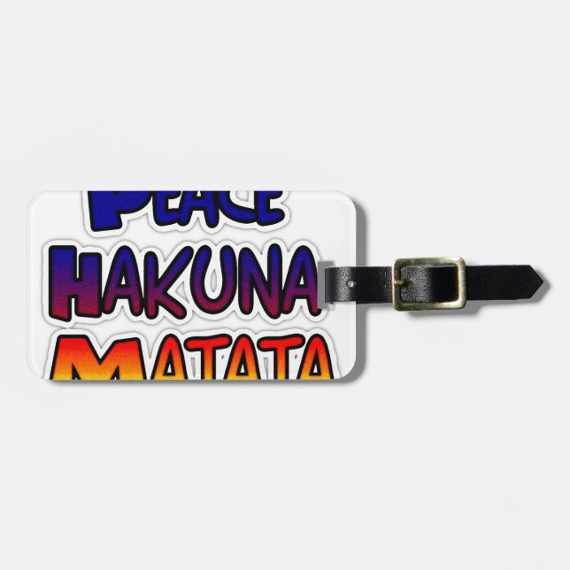 Peace Hakuna Matata Gradient Art Gepäckanhänger (Vorderseite horizontal)