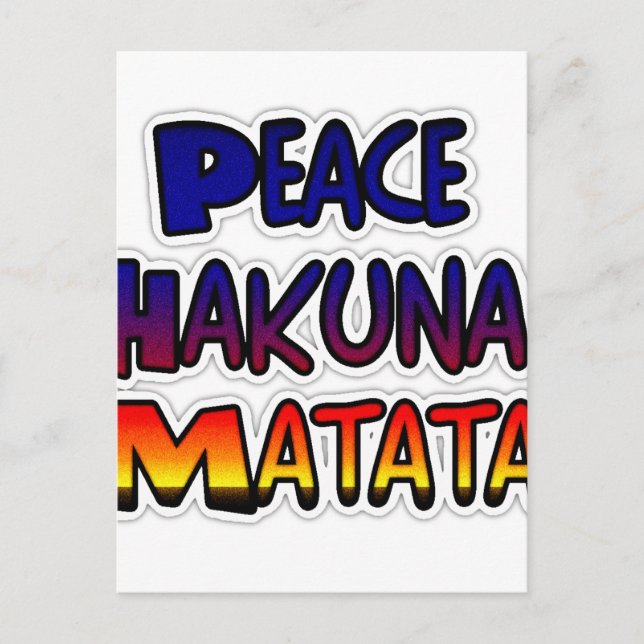 Peace Hakuna Matata Gradient Art Postkarte (Vorderseite)