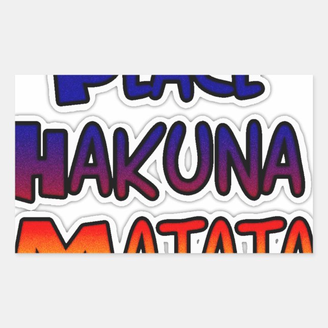 Peace Hakuna Matata Gradient Art Rechteckiger Aufkleber (Vorderseite)