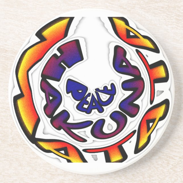 "Peace Hakuna Matata" Rundschreiben Getränkeuntersetzer (Vorne)