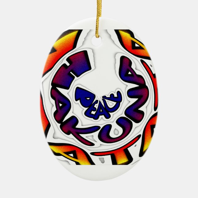 "Peace Hakuna Matata" Rundschreiben Keramik Ornament (Vorne)