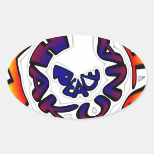 "Peace Hakuna Matata" Rundschreiben Ovaler Aufkleber