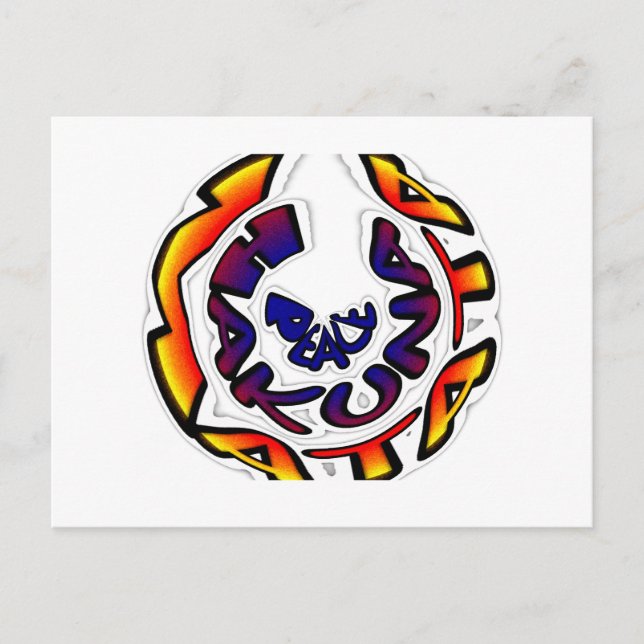 "Peace Hakuna Matata" Rundschreiben Postkarte (Vorderseite)