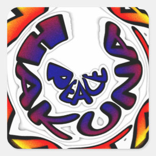 "Peace Hakuna Matata" Rundschreiben Quadratischer Aufkleber