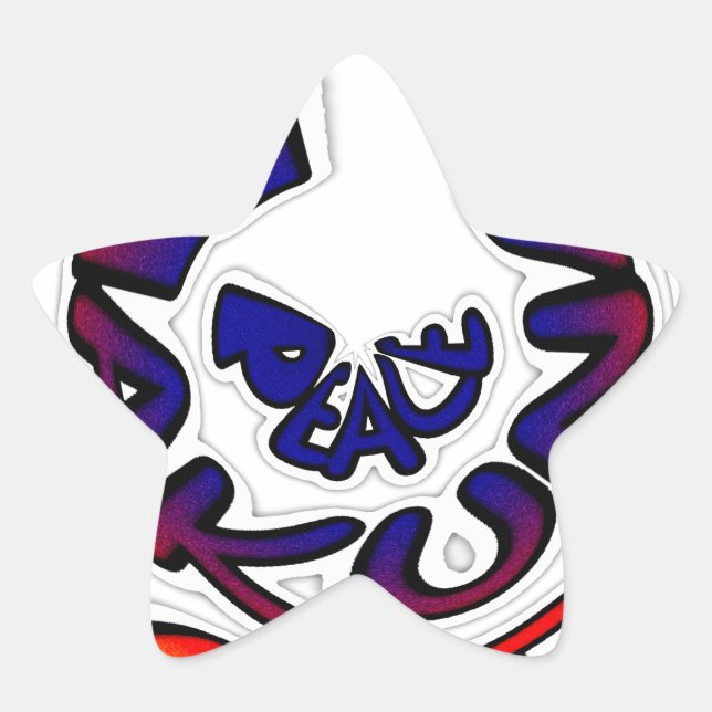 "Peace Hakuna Matata" Rundschreiben Stern-Aufkleber (Vorderseite)