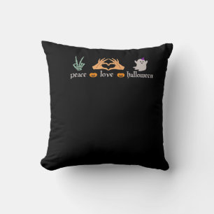 Peace Halloween Peace Sign Skeleton Hexe's Hands Kissen