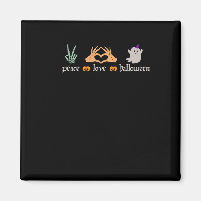 Peace Halloween Peace Sign Skeleton Hexe's Hands Magnet (Vorne)