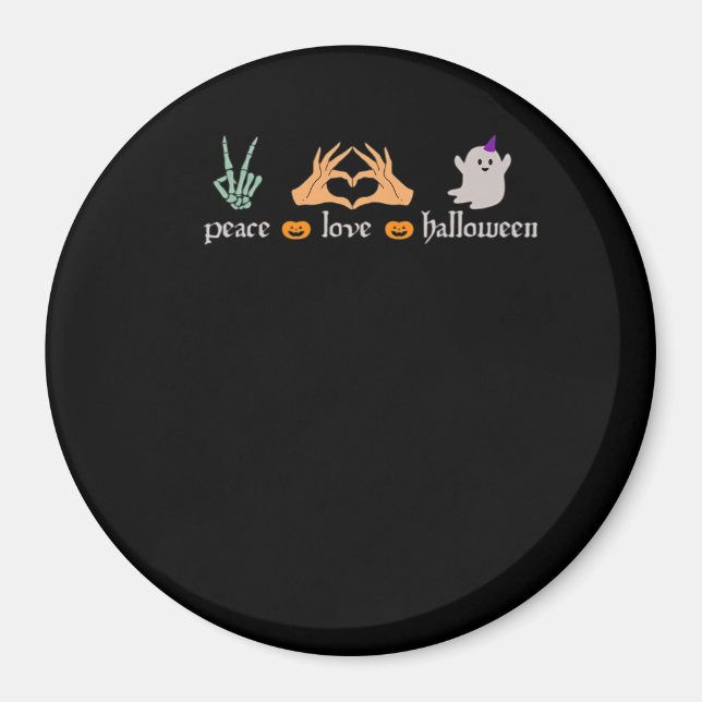Peace Halloween Peace Sign Skeleton Hexe's Hands Magnet (Vorne)