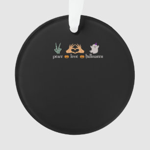 Peace Halloween Peace Sign Skeleton Hexe's Hands Ornament