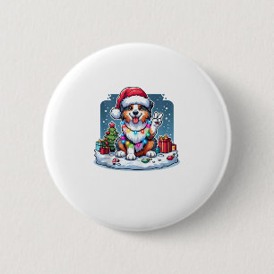 Peace Hand Australian Shepherd Christmas Lights Wo Button