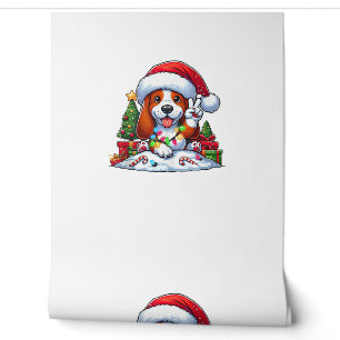 Peace Hand Basset Weihnachtsleuchten Hunde Frauen Tapete