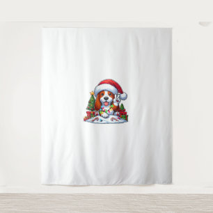 Peace Hand Basset Weihnachtsleuchten Hunde Frauen Wandteppich