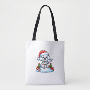 Peace Hand Bichon Frise Weihnachtsleuchten Hunde F