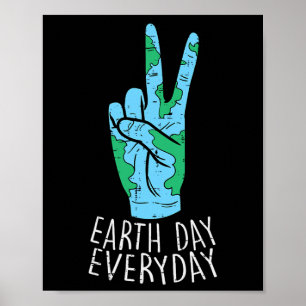 Peace Hand Earth Day Alltägliche Umwelt Männer Fra Poster