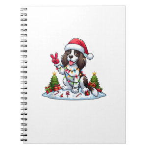 Peace Hand English Springer Spaniel Weihnachtshund Notizblock