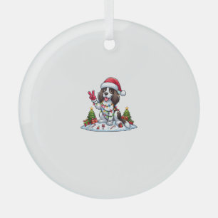 Peace Hand English Springer Spaniel Weihnachtshund Ornament Aus Glas