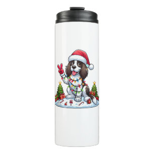 Peace Hand English Springer Spaniel Weihnachtshund Thermosbecher