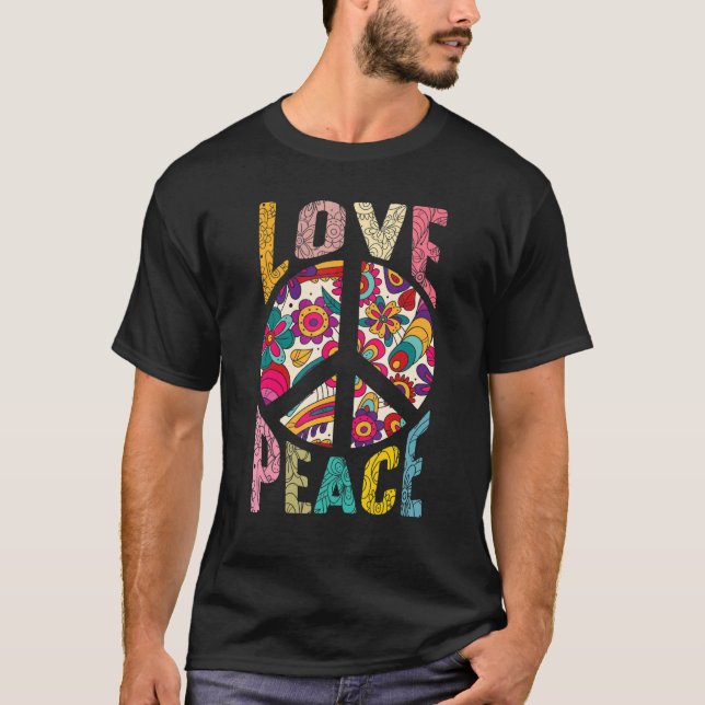 Peace Hand Gefärbte Krawatte Finger Freedom Hippie T-Shirt (Vorderseite)