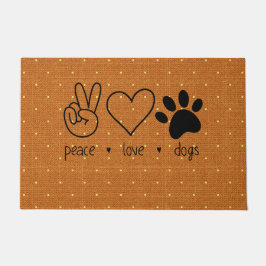 Peace Hand Liebe Heart Hunde Paw Niedlich Zuhause Fußmatte