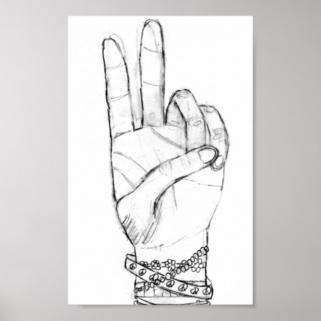 Peace Hand Poster (Vorne)