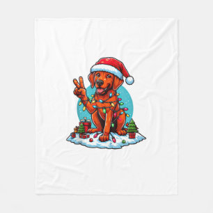 Peace Hand Rhodesian Ridgeback Christmas Lights Wo Fleecedecke