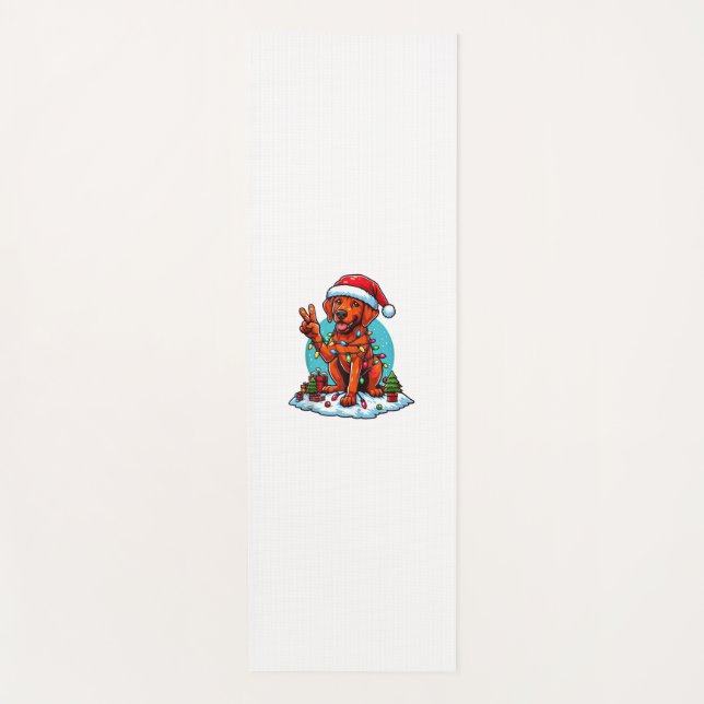 Peace Hand Rhodesian Ridgeback Christmas Lights Wo Yogamatte (Vorderseite)