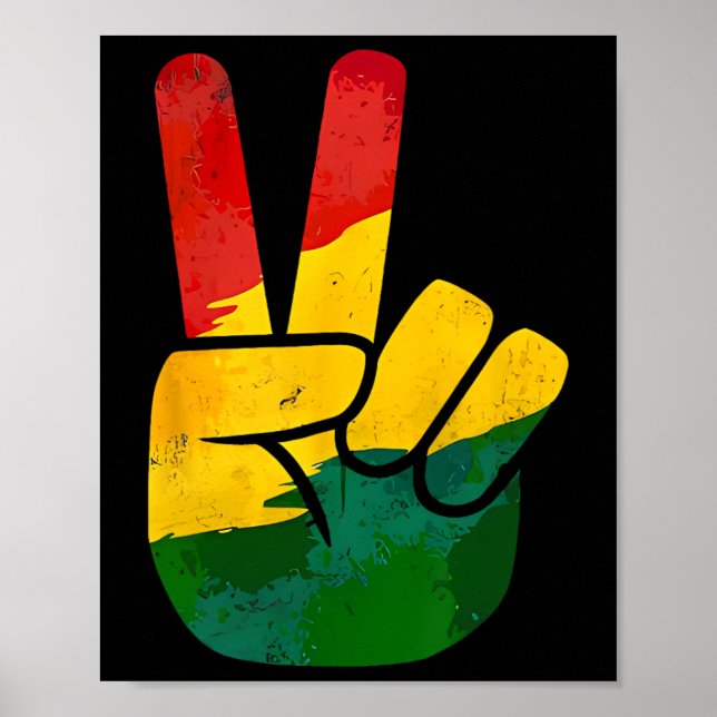 Peace Hand Schild Juneteentag Schwarzer Pride Men  (Vorne)