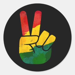 Peace Hand Schild Juneteentag Schwarzer Pride Men Runder Aufkleber