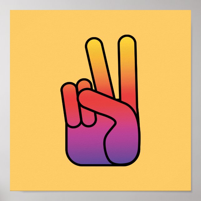 Peace Hand Sign Poster/Print Poster (Vorne)