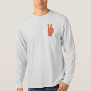 Peace Hand Sign Stickereistil - Liebe Freiheit T-Shirt