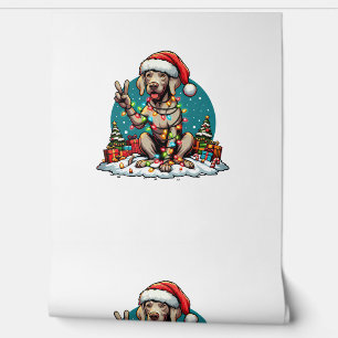 Peace Hand Weimaraner Hund Weihnachtsleuchten Frau Tapete