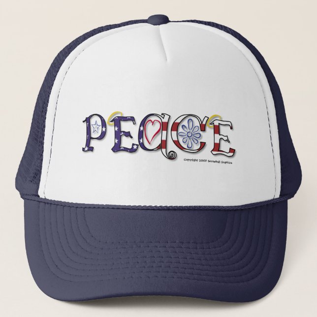 Peace Hat Truckerkappe (Vorderseite)