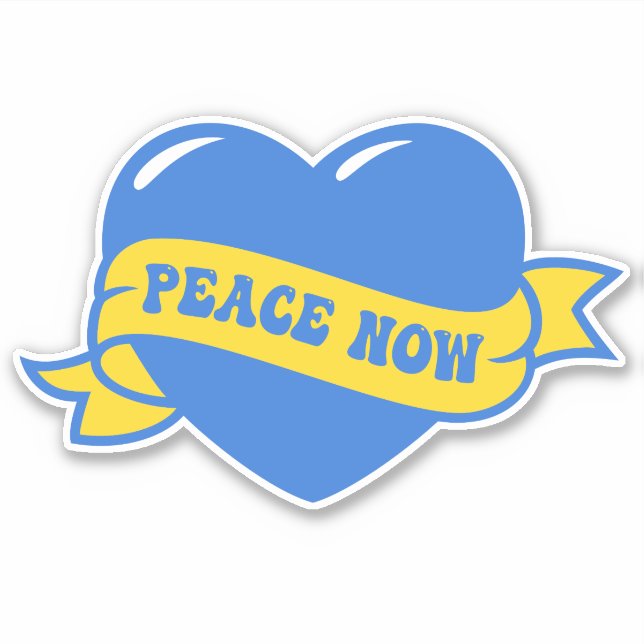 Peace Heart Liebe Ich stehe mit Ukraine Button Cla Aufkleber (Vorderseite)