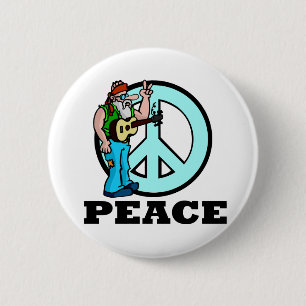 Peace Hippie Button