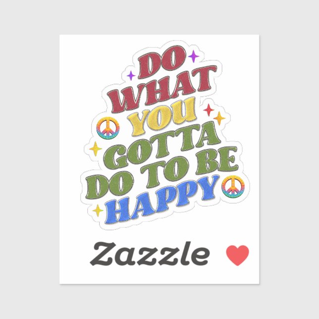 Peace Hippie Happy Encouragement Positivity  Aufkleber (Blatt)