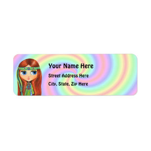 Peace Hippie Return Address Label