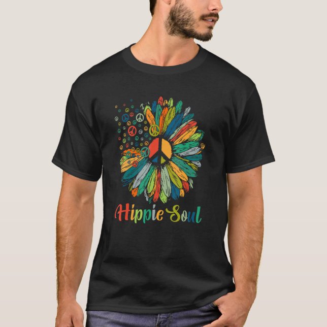 Peace Hippie Soul Daisy Blume für Naturfriedenssti T-Shirt (Vorderseite)