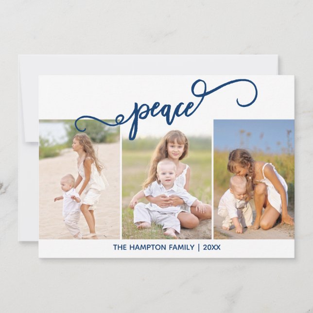 Peace Holiday Foto Collage Urlaubskarte Feiertagskarte (Vorderseite)