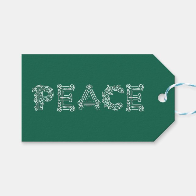 Peace Holiday-Geschenk-Tag Geschenkanhänger (Vorderseite (Horizontal))