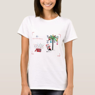 Peace Holiday Greetings, Palmen Tree, Hund T-Shirt