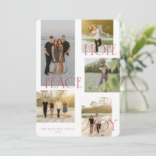 Peace Hope Joy Christmas Card Feiertagskarte