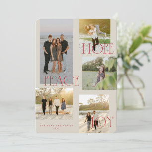Peace Hope Joy Christmas Card Feiertagskarte