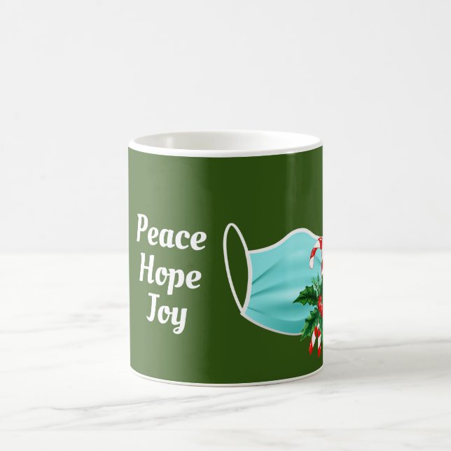 Peace Hope Joy Mask & Candy Canes Kaffeetasse (Mittel)
